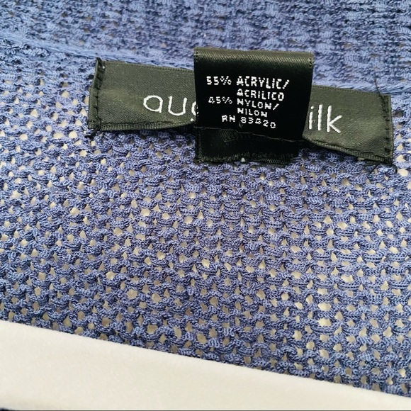 August silk knit open tie cardigan boho blue sweater - Picture 6 of 9